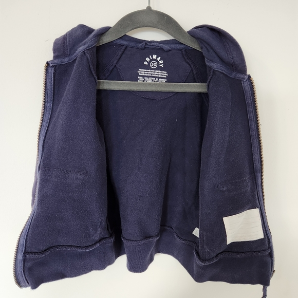 Primary navy zip sweatshirt with rainbow trim sz 2-3Y - Picture 3 of 7